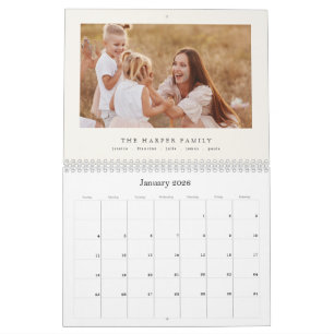 Calendário de Fotos Personalizado com Nome da Famí