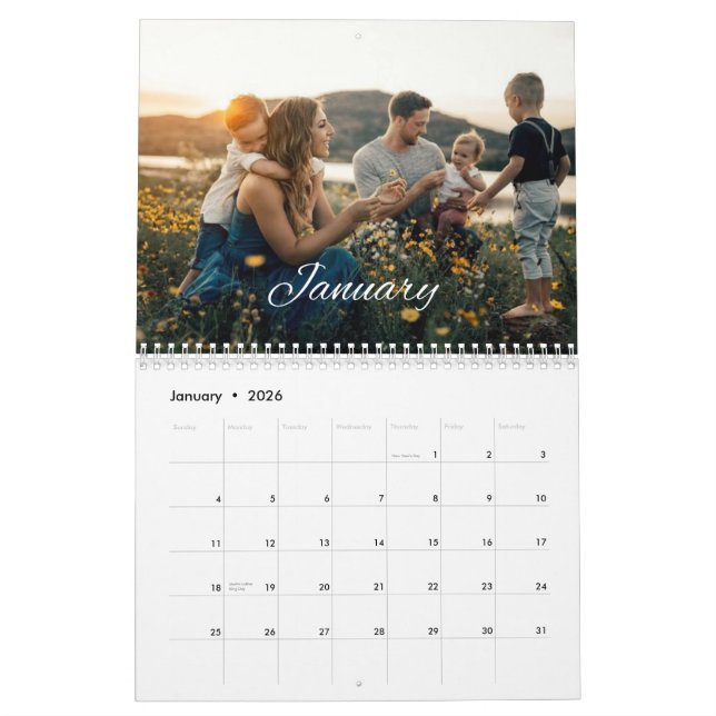 Calendário de Fotos Personalizado da Família 2024 (Jan 2026)