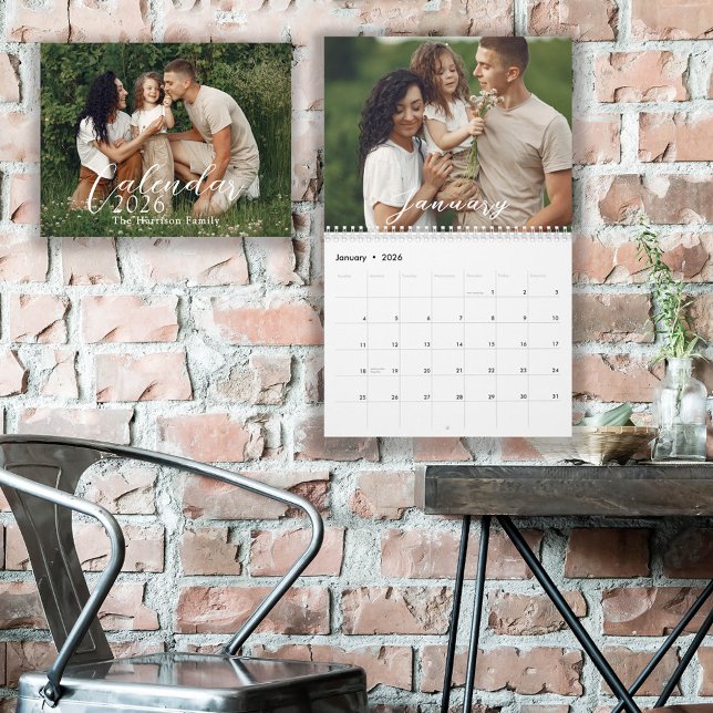 Calendário de Fotos Personalizado de 12 Meses para (Criador carregado)
