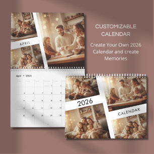 Calendário de Fotos Personalizado Minimalista Famí