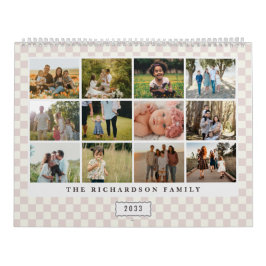 Calendário de Fotos Personalizado Xadrez Moderno 2