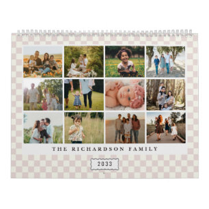 Calendário de Fotos Personalizado Xadrez Moderno 2