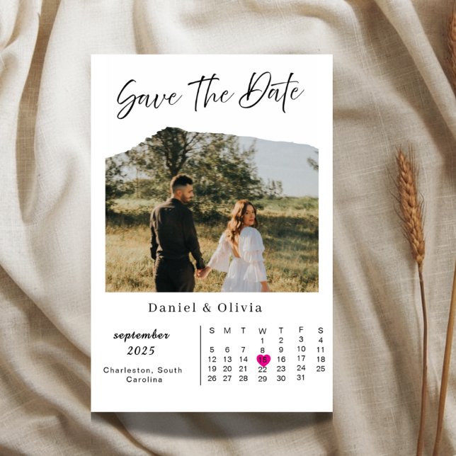 Calendário de Fotos Rústico Cartão de Salvar a Dat (Criador carregado)