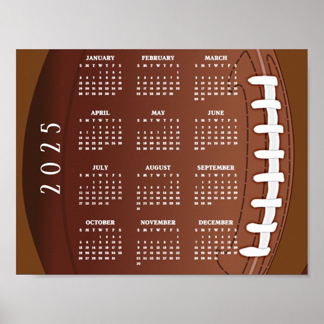 Calendário de Futebol 2025 Poster (Frente)
