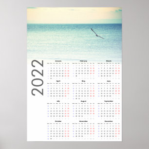 Calendário de Gaivotas 2022 Poster - Segunda-feira