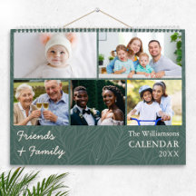 Calendário de Galeria de Fotos Múltiplas de Famíli
