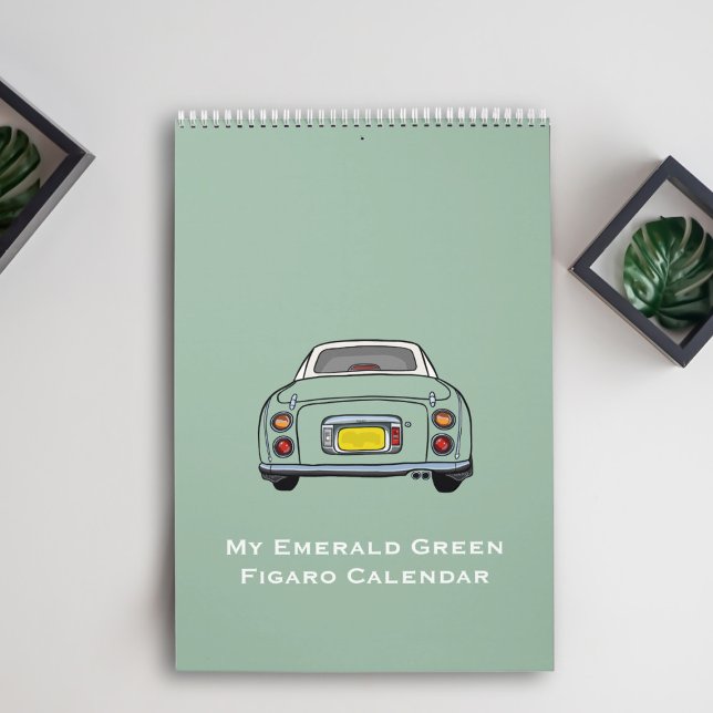 Calendário de Garagem Emerald Green Figaro (A calendar for all your green figaro meetings)