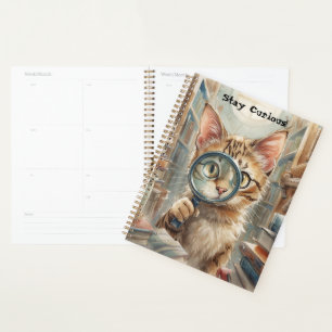 calendário de gato inspirador caderno planejador 