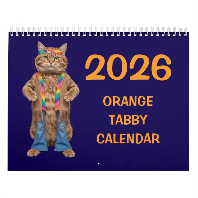 Calendário de Gato Laranja Listrado (Capa)