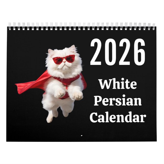 Calendário de Gato Persa Branco (Capa)