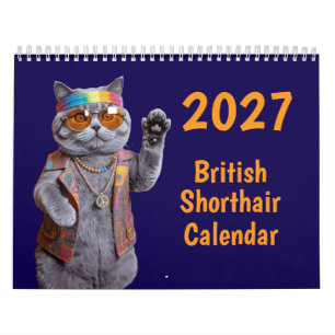 Calendário de Gatos British Shorthair 2027
