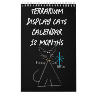 Calendário de Gatos em Expositor de Terrário