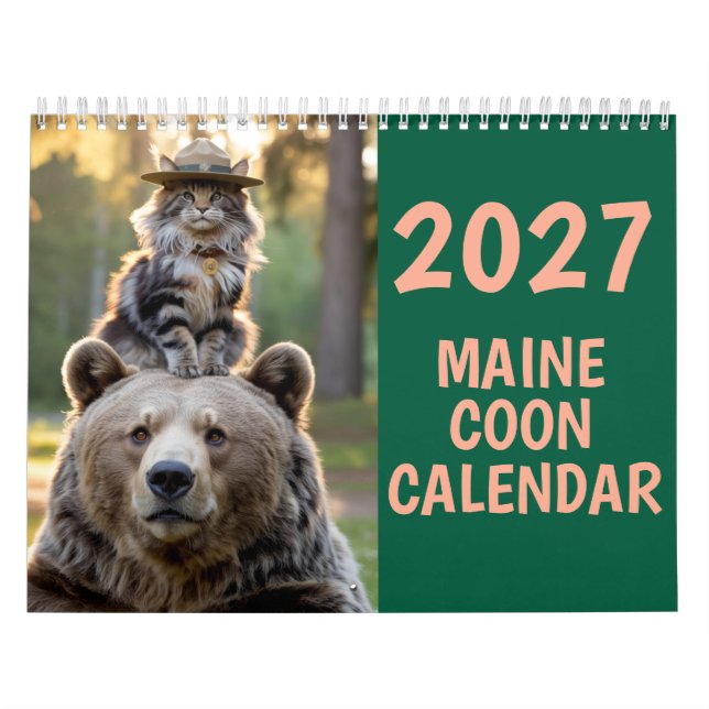 Calendário de Gatos Maine Coon 2027 (Capa)