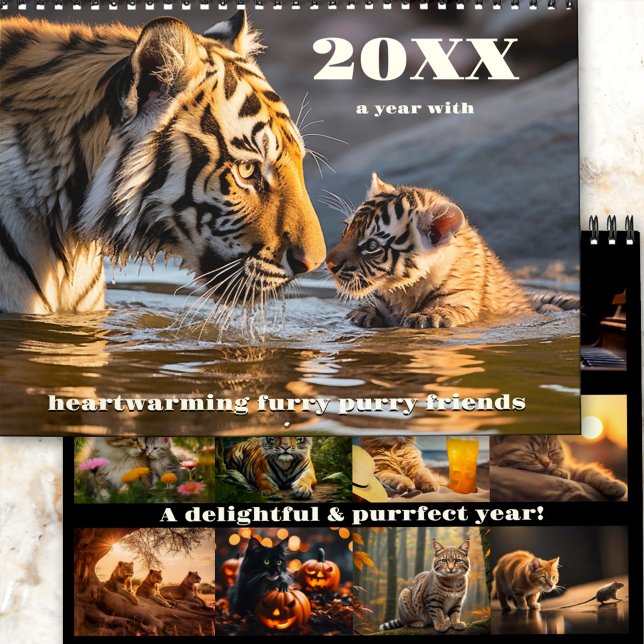 Calendário de Gatos para Amigos Fabulosos (A beautiful calendar with cats: great and small, adorable, on the hunt, relaxing, funny and more)