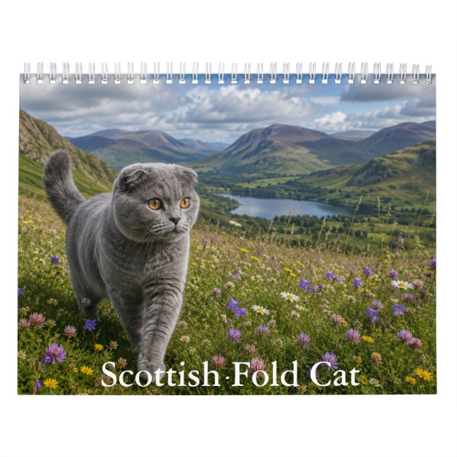 Calendário de Gatos Scottish Fold  (Capa)