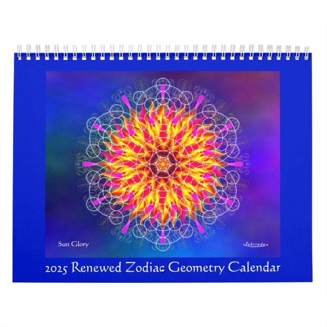 Calendário de Geometria Zodiac Renovado 2025 (Capa)