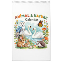 Calendário de habitat de animais da natureza