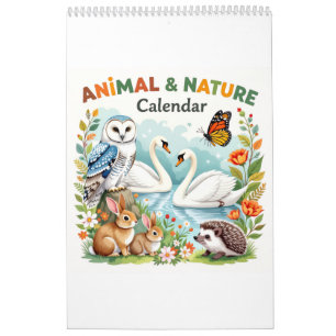 Calendário de habitat de animais da natureza