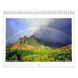 Calendário de Havaí do vale de Kalalau