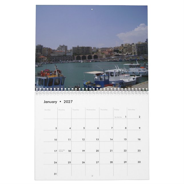 Calendário de Heraklion, Crete (Jan 2027)