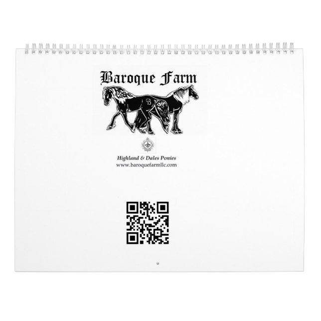 Calendário de Highland Pony 2023 (Verso)