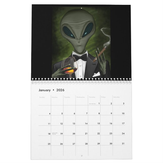 Calendário de Humor de OVNI e Alienígena (Jan 2026)