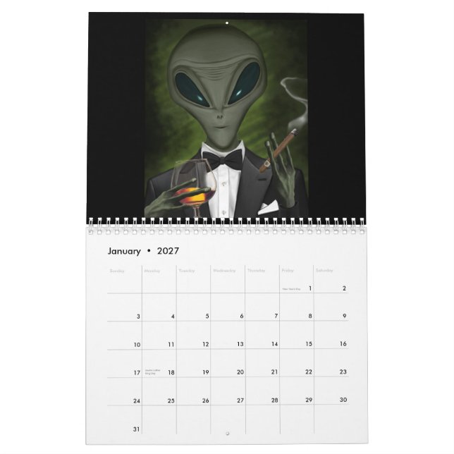 Calendário de Humor de OVNI e Alienígena (Jan 2027)