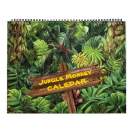 Calendário de Ilustração de Arte de Macaco Selvage