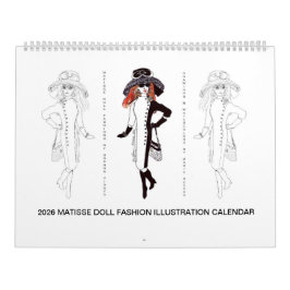 Calendário de Ilustração de Moda da Boneca Matisse