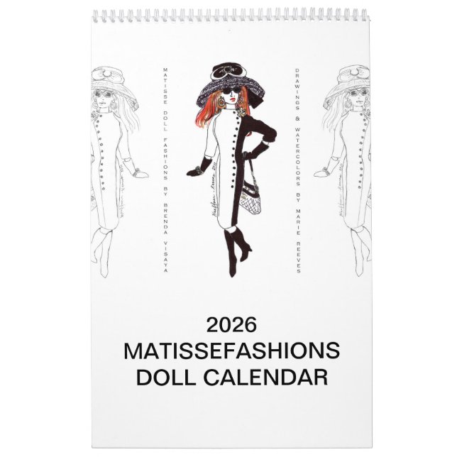 Calendário de Ilustração de Moda Matisse 2026 (Capa)