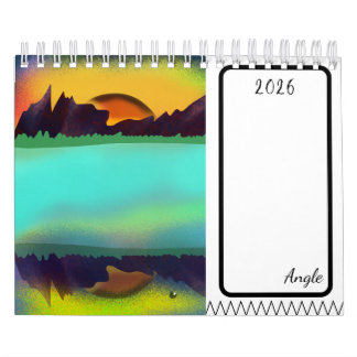 Calendário de ilustração do pôr do sol