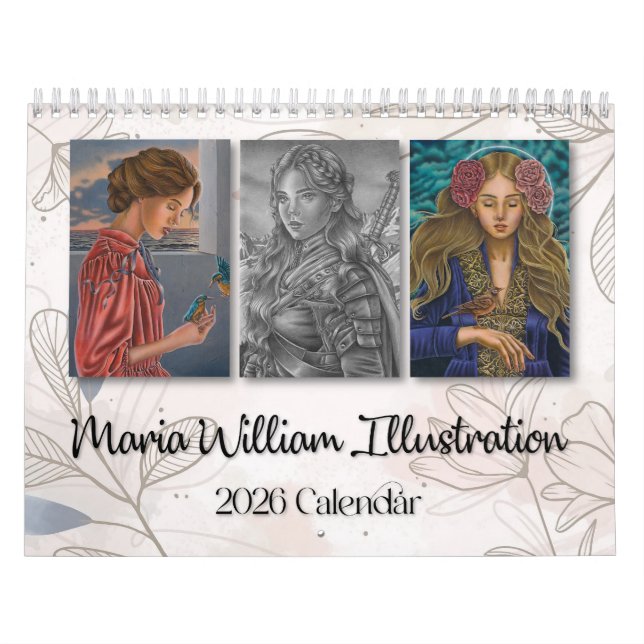 Calendário de ilustrações de Maria William 2026 (Capa)