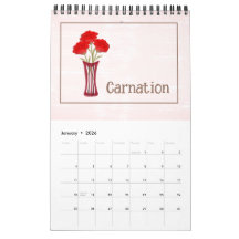 Calendário de Ilustrações Florais Personalizadas