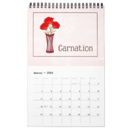 Calendário de Ilustrações Florais Personalizadas