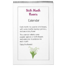 Calendário de Ilustrações Florais Personalizadas