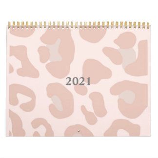 Calendário de Impressão Leopardo Rosa 2021