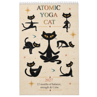 Calendário de Ioga do Gato Atômico de 2027 | Estil