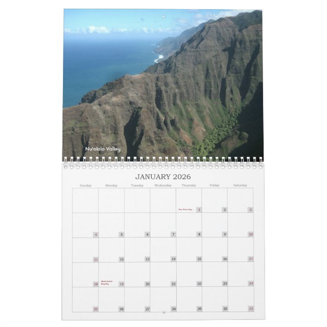 Calendário de Kauai 2011 (Jan 2026)