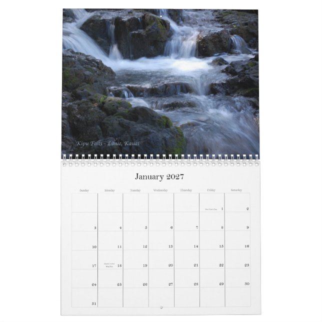 Calendário de Kauai 2011 (Jan 2027)