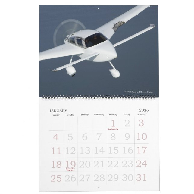 Calendário de Kitplane Velocity 2012 - Todos os ta (Jan 2026)