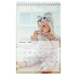 Calendário de Layout da Página de Solteiro de Foto