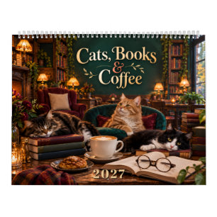 Calendário de Leitura Aconchegante Gatos Livros &