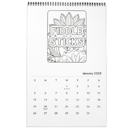 Calendário de Livro de Colorir Frases Inspiradoras