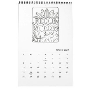 Calendário de Livro de Colorir Frases Inspiradoras