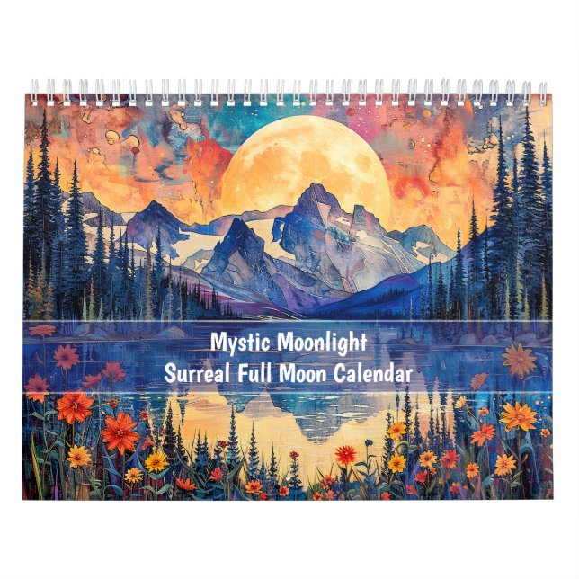 Calendário de Lua Cheia Surreal 2026 – Mystic Moon (Capa)