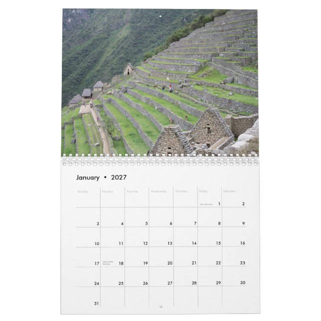 Calendário de Machu Picchu Peru 2015 (Jan 2027)