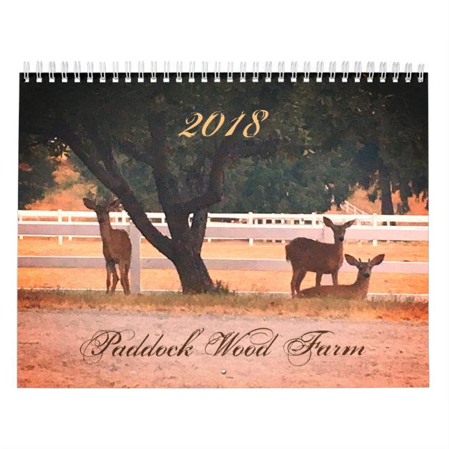 Calendário de madeira da fazenda de 2018 prados (Capa)