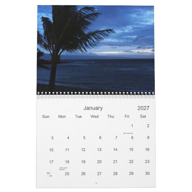 Calendário de Maui (Jan 2027)