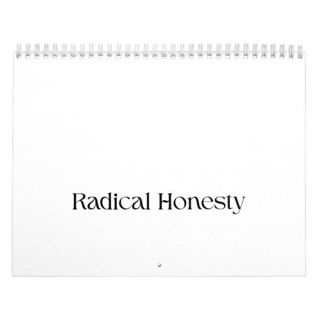 Calendário de Mesa Minimalista Honestidade Radical (Capa)