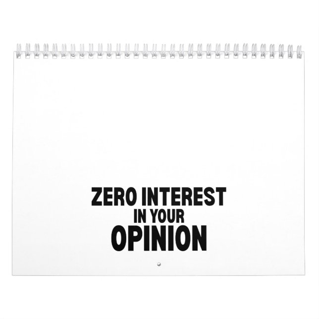 Calendário de Mesa Zero Interesse na Sua Opinião (Capa)